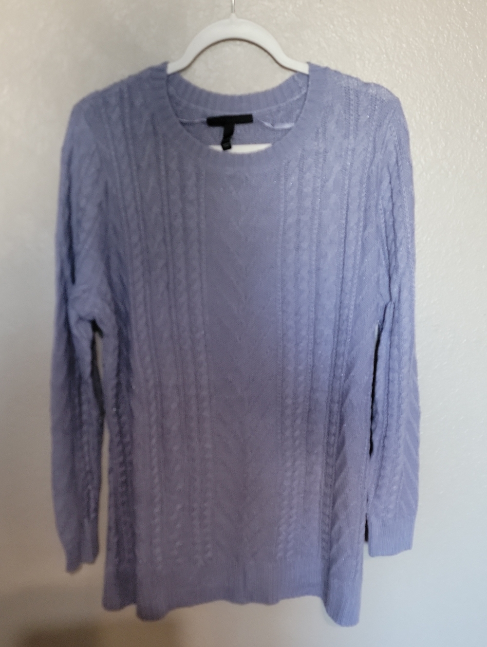 Lane Bryant Lavender Cable Crewneck Sweater